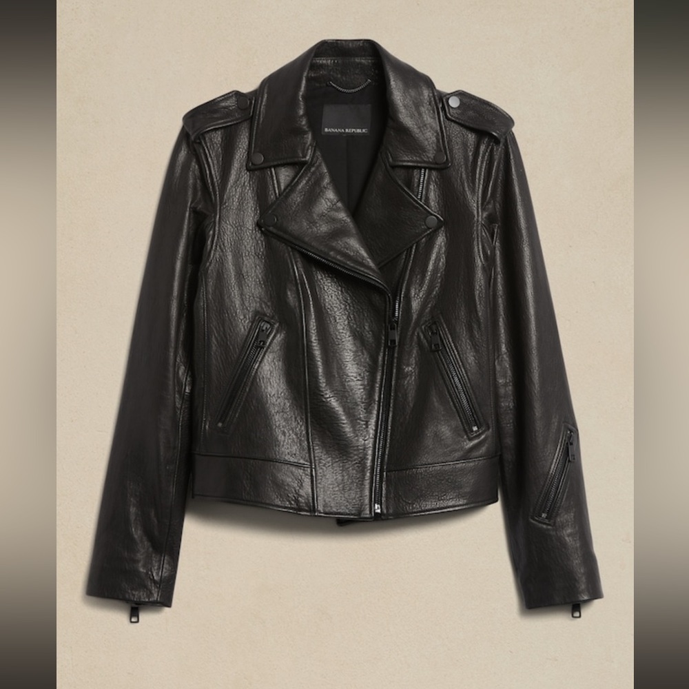 Essential Leather Jacket by Banana Republic in a size small.